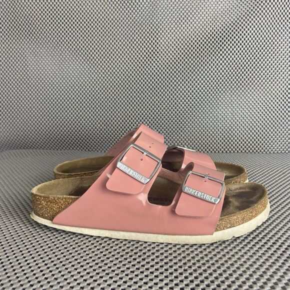 Birkenstock Arizona Sandals 37 L6 m4 Pink Adjustable Strap Made In Germany - Picture 2 of 13